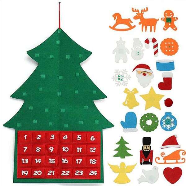 Feltri - Advent christmas tree with 24 decorations