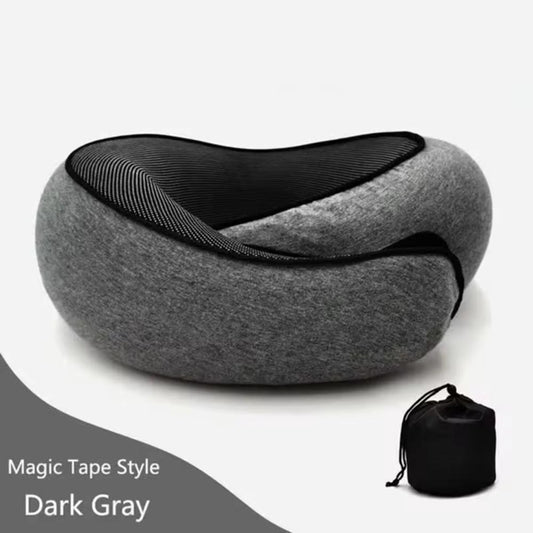 Ultra-Comfortable Snail-Style Memory Foam Travel Neck Pillow – Adjustable, Portable Support for Naps & Breaks